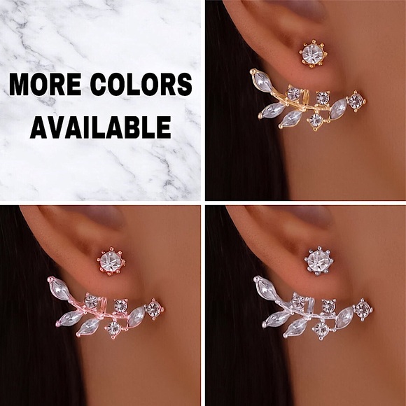 ⚜️[𝟯/$𝟭𝟴]⚜️Rose Gold Floral Dainty Jacket Earrings NEW - Picture 9 of 11